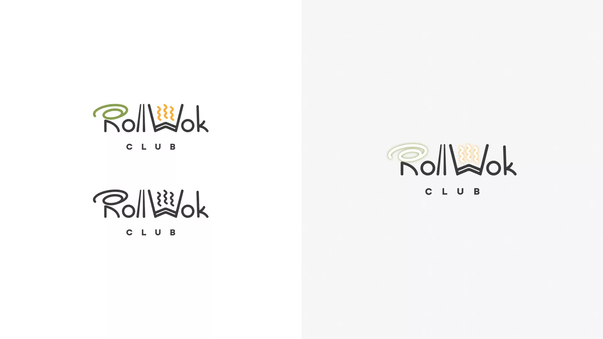 Разработка логотипа и фирменного стиля суши-бара «Roll Wok Club» в Нижнем Новгороде